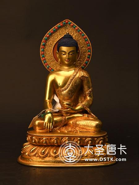 釋迦牟尼佛鎏金掐絲28cm