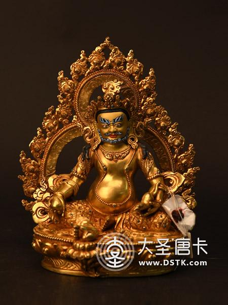 黃財神鎏金23cm背光