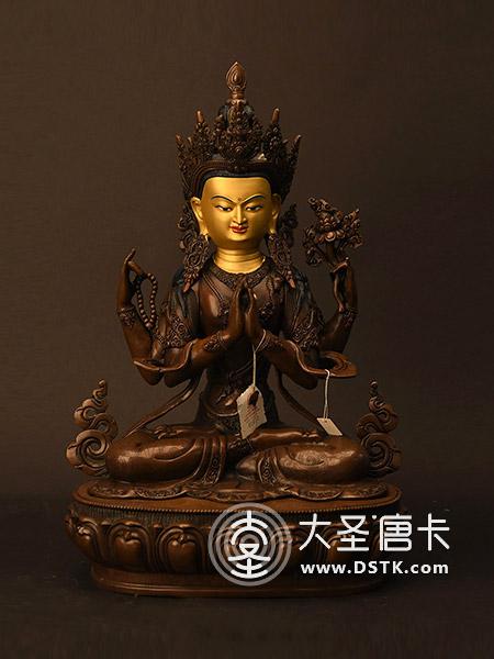 四臂觀音紫銅50cm