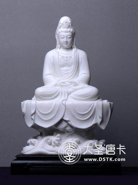 禪定觀音漢白玉60cm