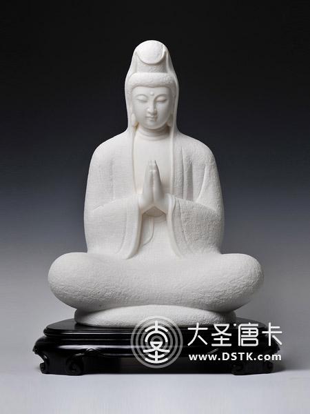 合掌觀音漢白玉48cm