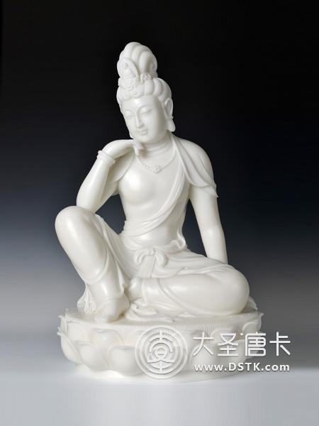 思維觀音漢白玉60cm