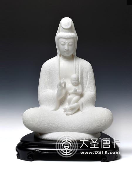送子觀音漢白玉48cm