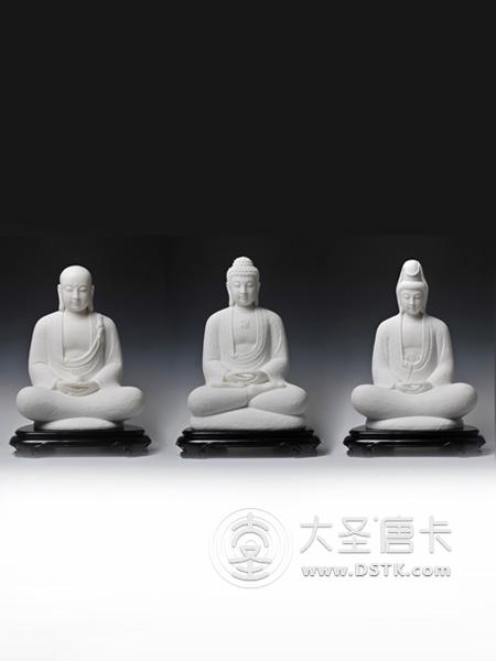 娑婆三圣漢白玉68cm