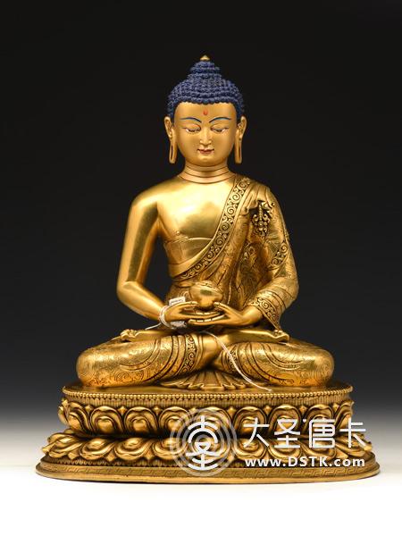 阿彌陀佛鎏金30cm