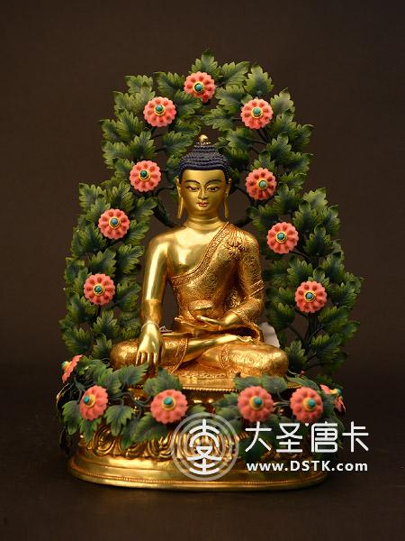 借花獻佛鎏金40cm