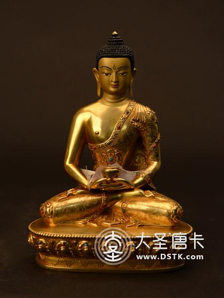 阿彌陀佛鎏金22cm