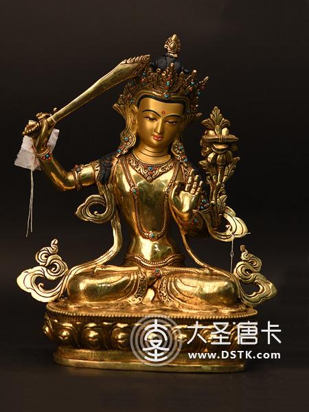 文殊菩薩鎏金33cm