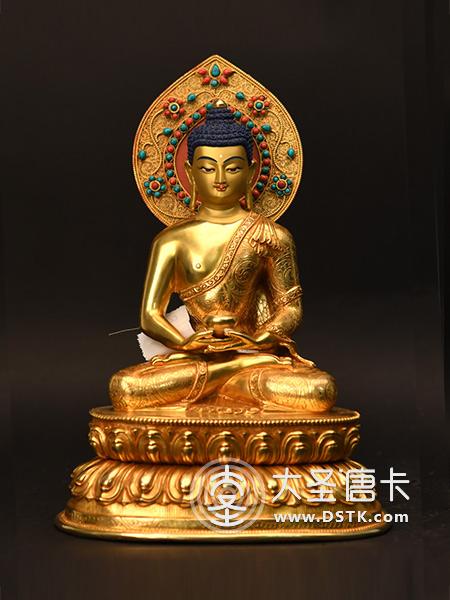 阿彌陀佛鎏金背光33cm