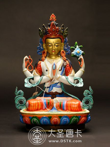 四臂觀音彩繪33cm