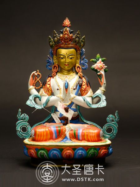 四臂觀音彩繪33cm