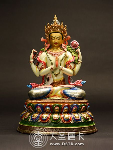 四臂觀音彩繪40cm