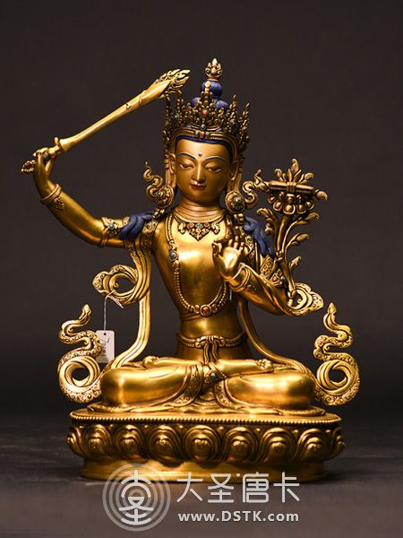 文殊菩薩鎏金精品33cm