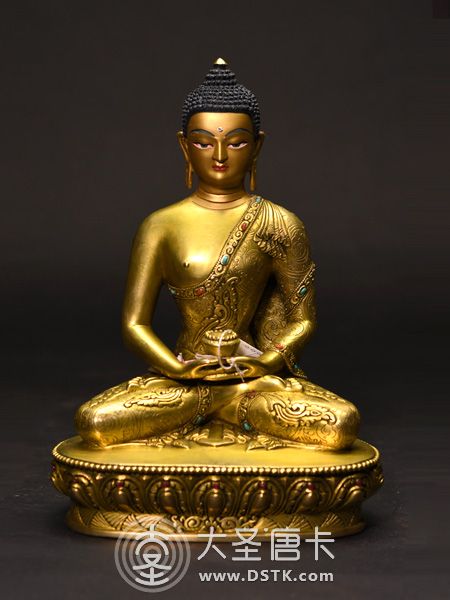 阿彌陀佛鎏金23cm