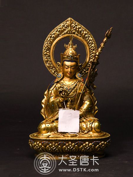 蓮花生大師鎏金28cm