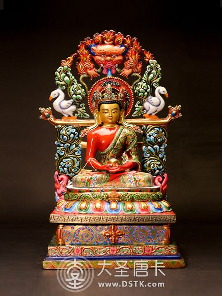 阿彌陀佛彩繪背光