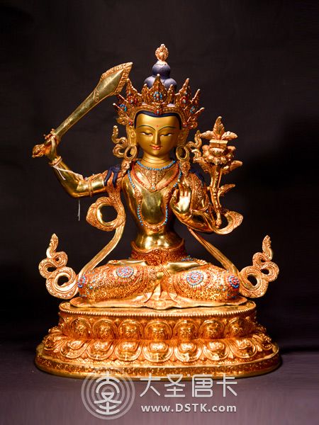 文殊菩薩鎏金45cm