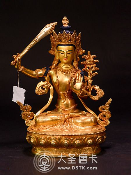 文殊菩薩鎏金33cm