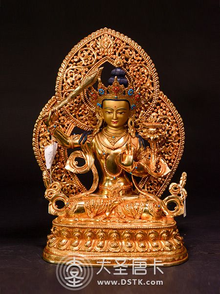 文殊菩薩鎏金背光36cm