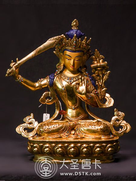 文殊菩薩鎏金33cm