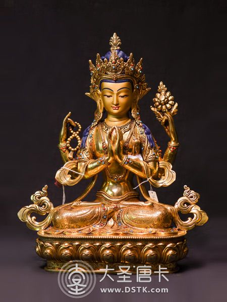 四臂觀音鎏金33cm