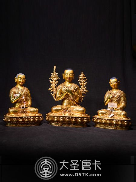 宗喀巴師徒三尊鎏金