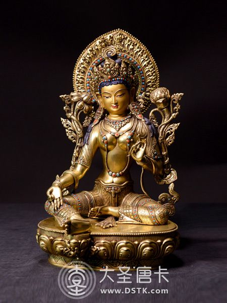 綠度母鎏金40cm
