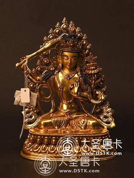 文殊菩薩鎏金28cm