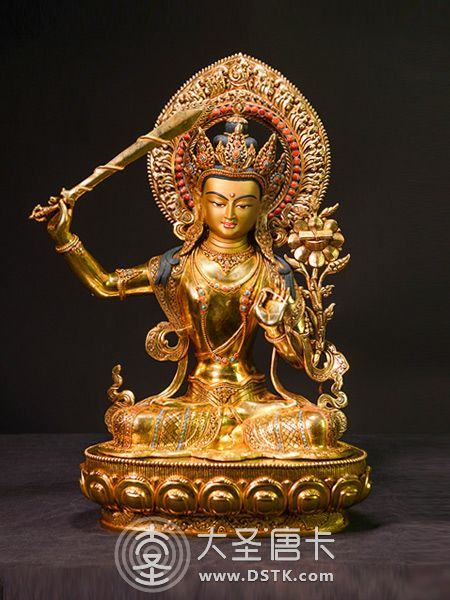 文殊菩薩鎏金53cm