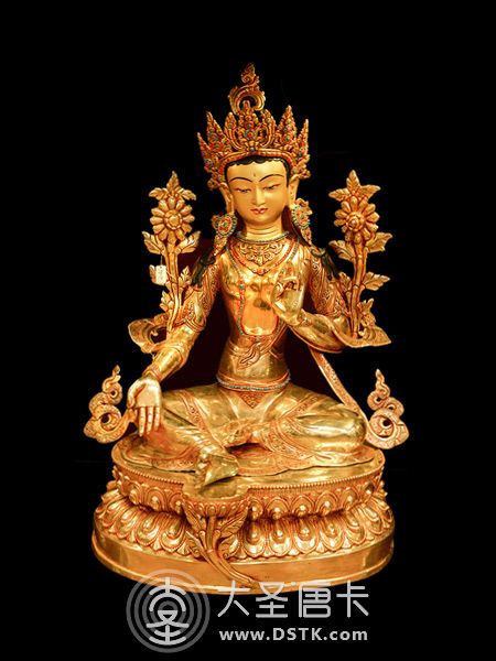 綠度母鎏金60cm