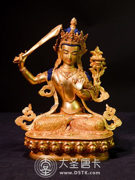 文殊菩薩鎏金33cm