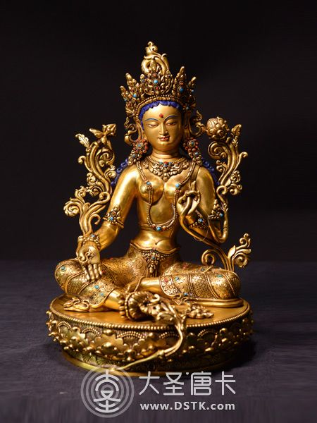 綠度母鎏金精品33cm