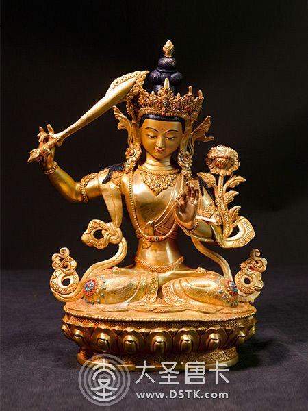 文殊菩薩鎏金33cm