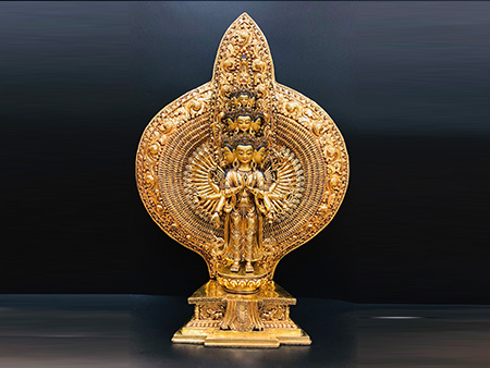 千手觀音鎏金72cm