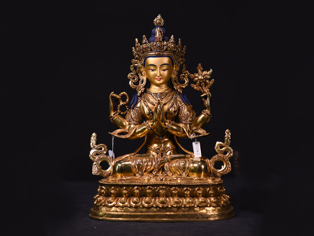 四臂觀音鎏金33cm