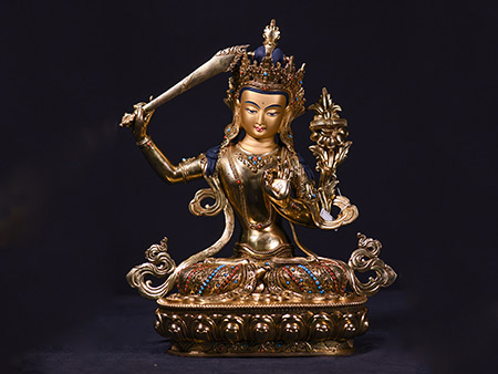 文殊菩薩鎏金36cm