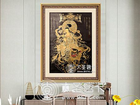 黑金騎獅文殊菩薩