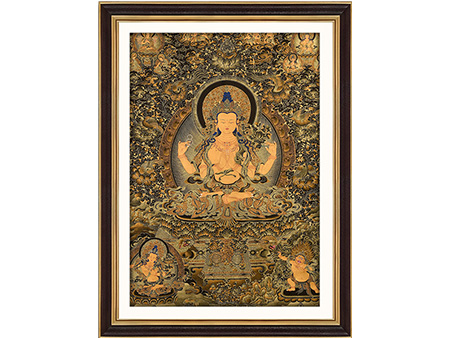 黑金四臂觀音100*68cm