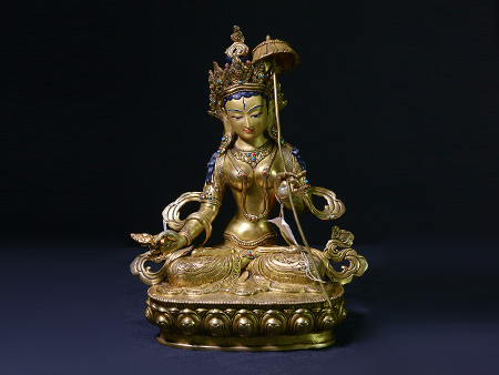 大白傘蓋佛母鎏金33cm