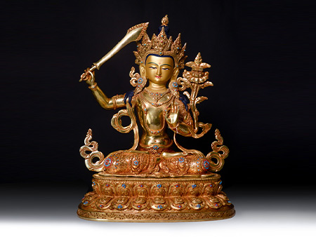 文殊菩薩鎏金45cm