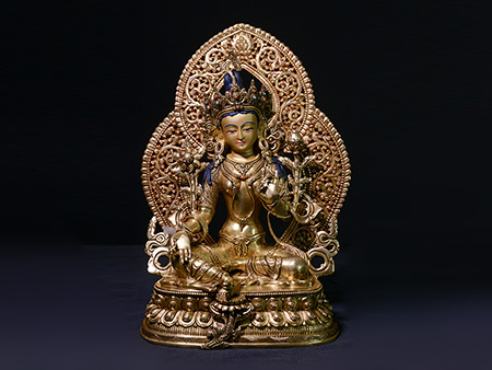 綠度母鎏金背光40cm