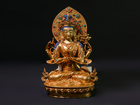 四臂觀音掐絲背光33cm