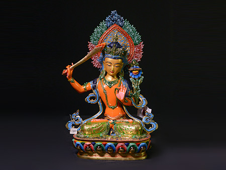 彩繪文殊菩薩37cm