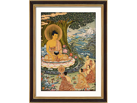 彩唐釋迦牟尼佛100*75cm