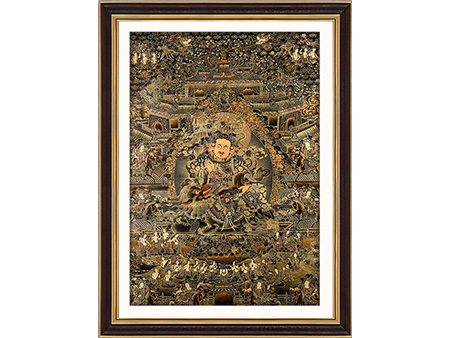 黑金八馬財神99*71cm