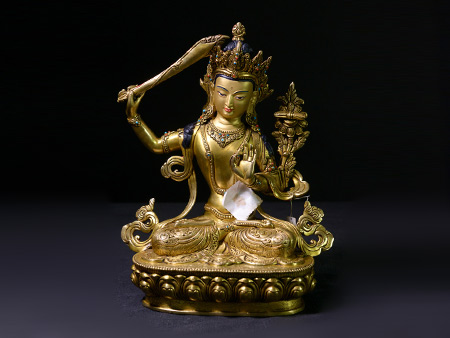 文殊菩薩鎏金33cm