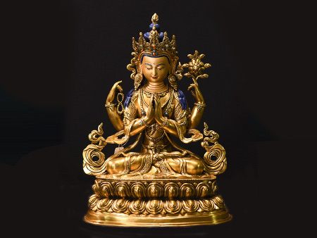 四臂觀音鎏金33cm精品