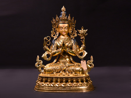 四臂觀音33cm鎏金