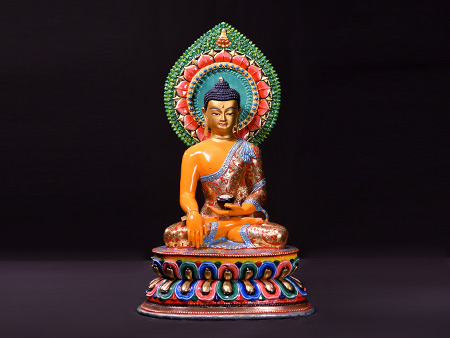 釋迦牟尼佛38cm彩繪背光