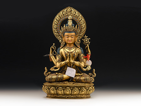 四臂觀音38cm鎏金